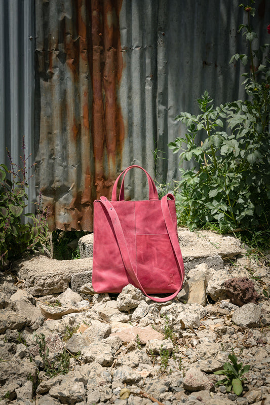 Smalls Red - Leather Shopper